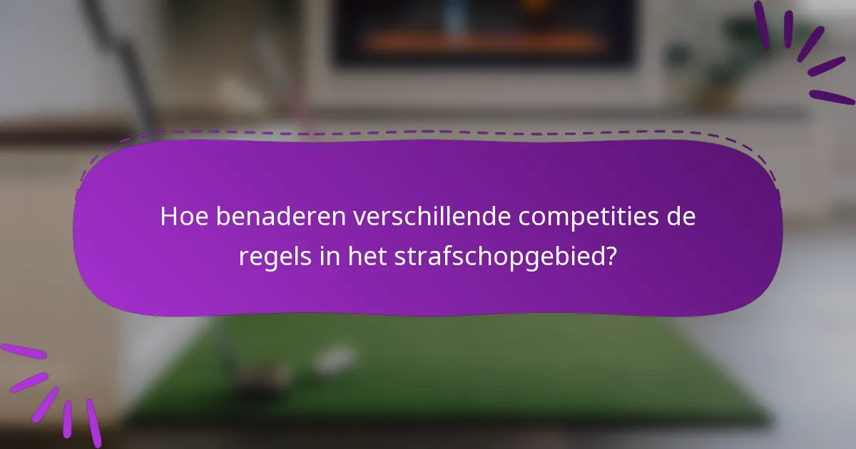 Hoe benaderen verschillende competities de regels in het strafschopgebied?