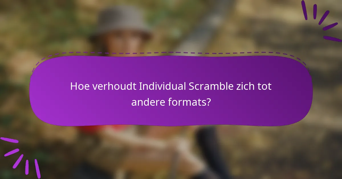 Hoe verhoudt Individual Scramble zich tot andere formats?